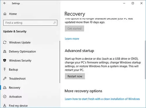 safe mode windows 10 update and settings